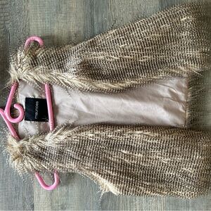 Maurices Faux Fur Vest in Brown and Cream